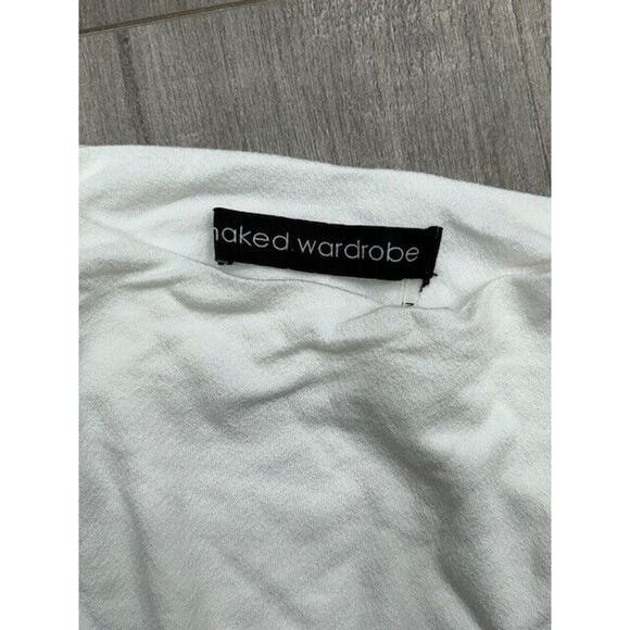 Naked Wardrobe Tank Top Sleeveless Cut Out Back Pullover Crew Neck White Size XS - Picture 5 of 7